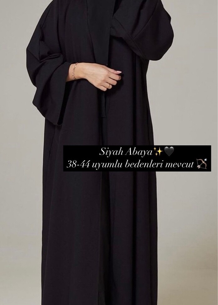 Gül Detay Düz model abaya - Görsel 2