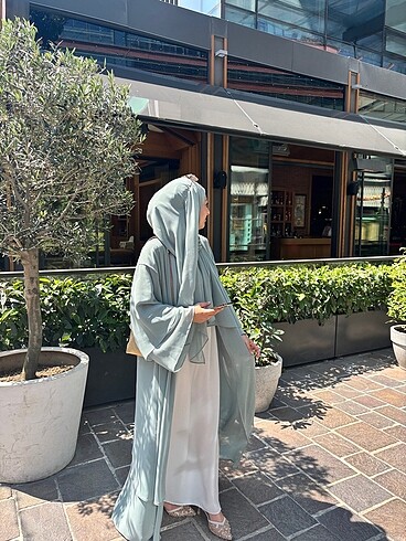 universal Beden yeşil Renk Mint Yeşili Abaya ve Şal