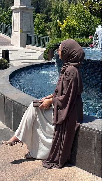 VİZON KAHVE ABAYA SET