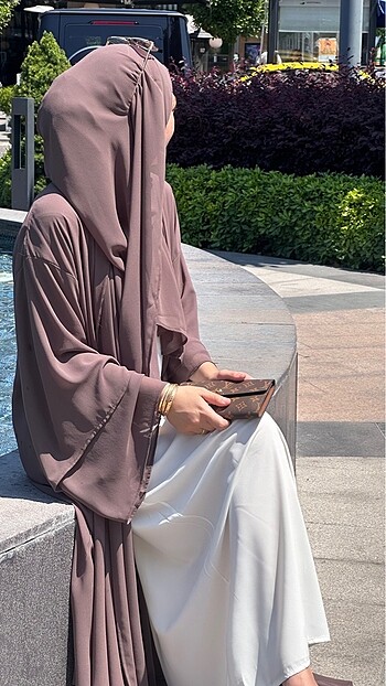 universal Beden VİZON KAHVE ABAYA SET