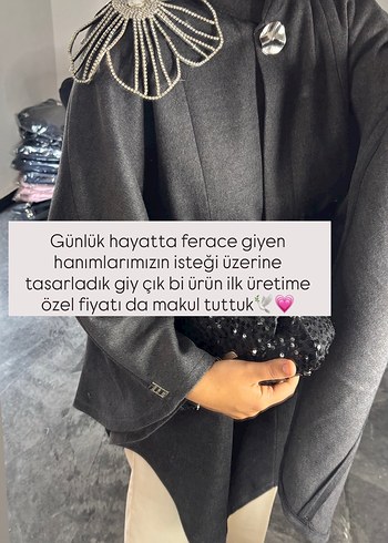 Gri kaşe kumaş Kuşaklı panço - Görsel 4