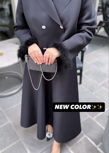 Siyah Scuba Etek takım Tüy Detaylı - Görsel 2