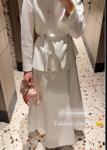 Beyaz Uzun etek Takım - Görsel 2