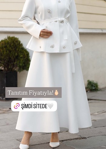 Beyaz Uzun etek Takım - Görsel 3