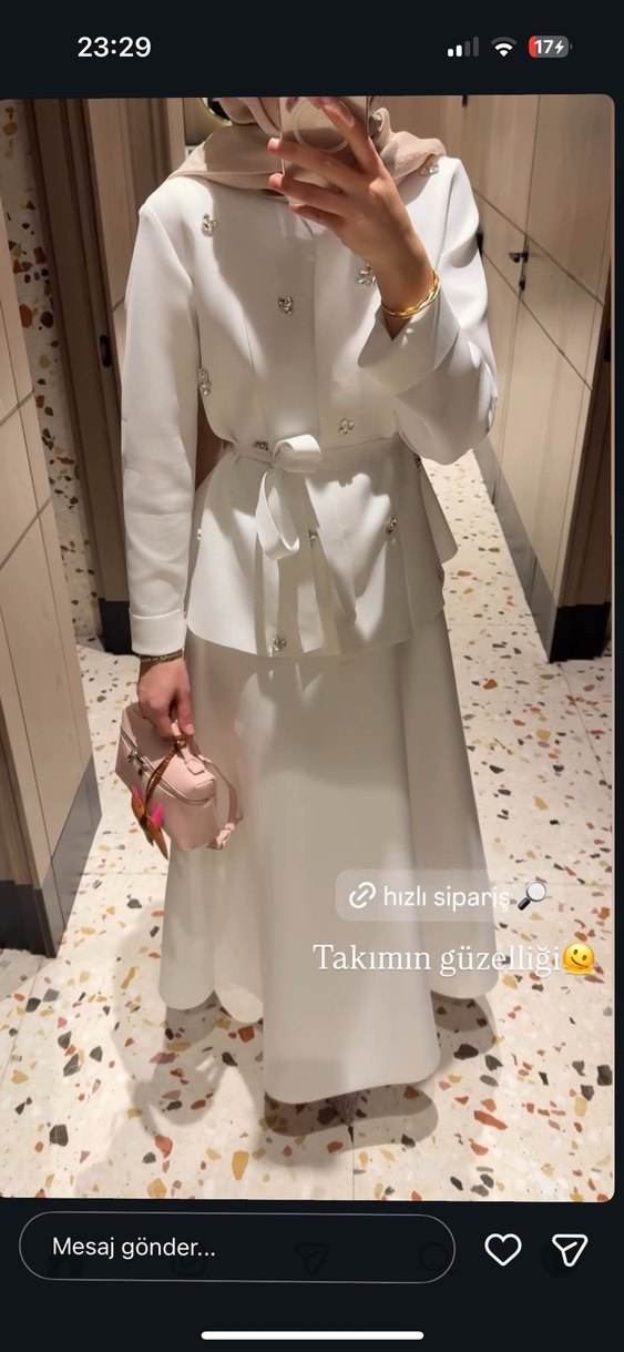 Beyaz Uzun etek Takım - Görsel 2