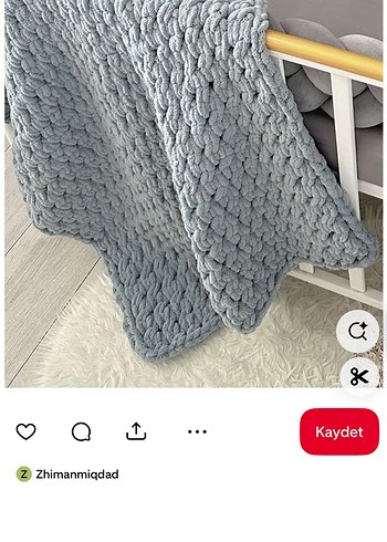 Pembe el emeği Örgü Çocuk Battaniyesi - Görsel 2