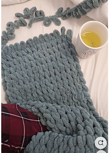 Pembe el emeği Örgü Çocuk Battaniyesi - Görsel 4