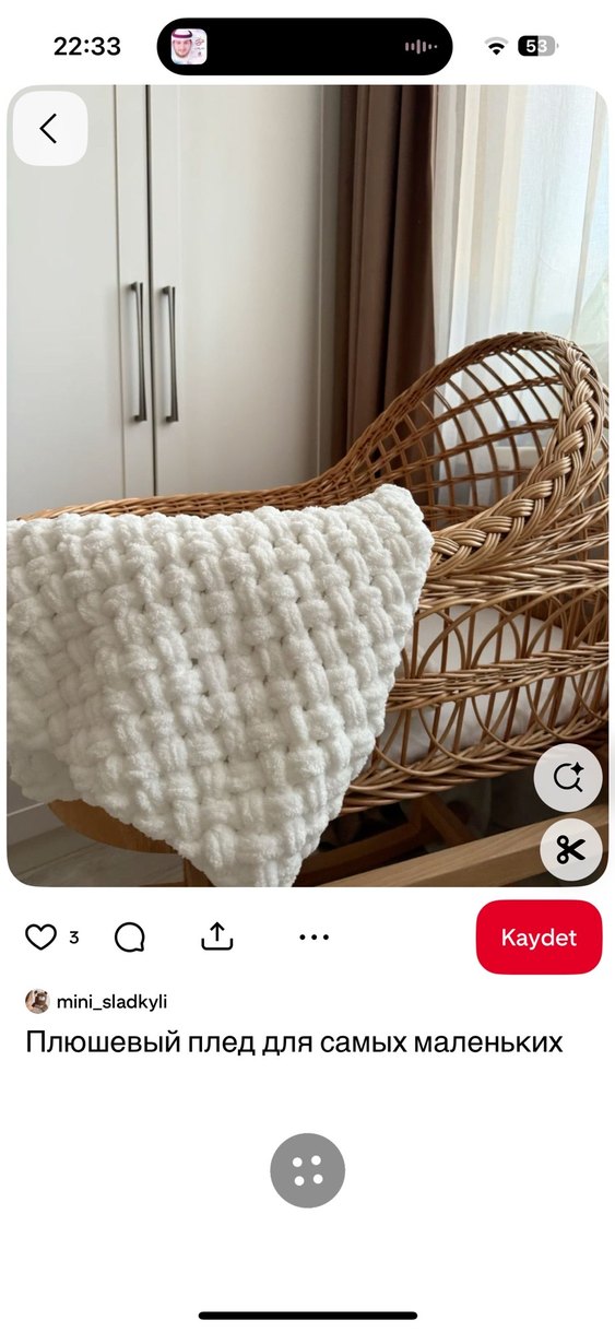 Pembe el emeği Örgü Çocuk Battaniyesi - Görsel 3