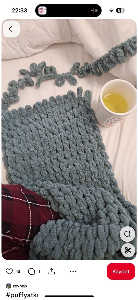 Pembe el emeği Örgü Çocuk Battaniyesi - Görsel 4