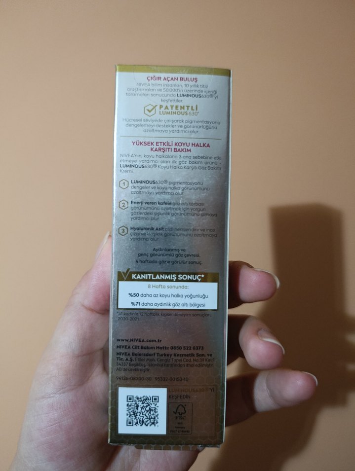 Nivea Cellular Luminous630 Göz Bakım Kremi - Görsel 3
