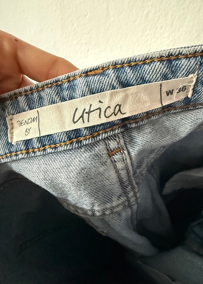 Bol paça yırtık kot - Görsel 2