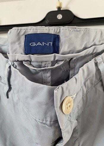 GANT Gri Keten Düğmeli Erkek Pantolon