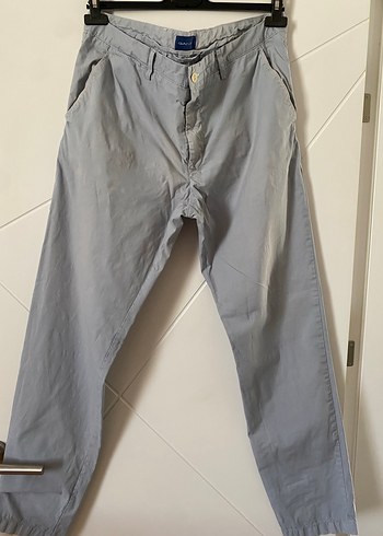 Gant GANT Gri Keten Düğmeli Erkek Pantolon