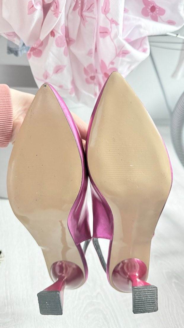 Parlak Pembe Kadın Stiletto Topuklu Ayakkabı - Görsel 4