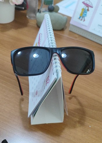 Erkek  siyah Kırmızı Minimalist Gözlük - Görsel 4