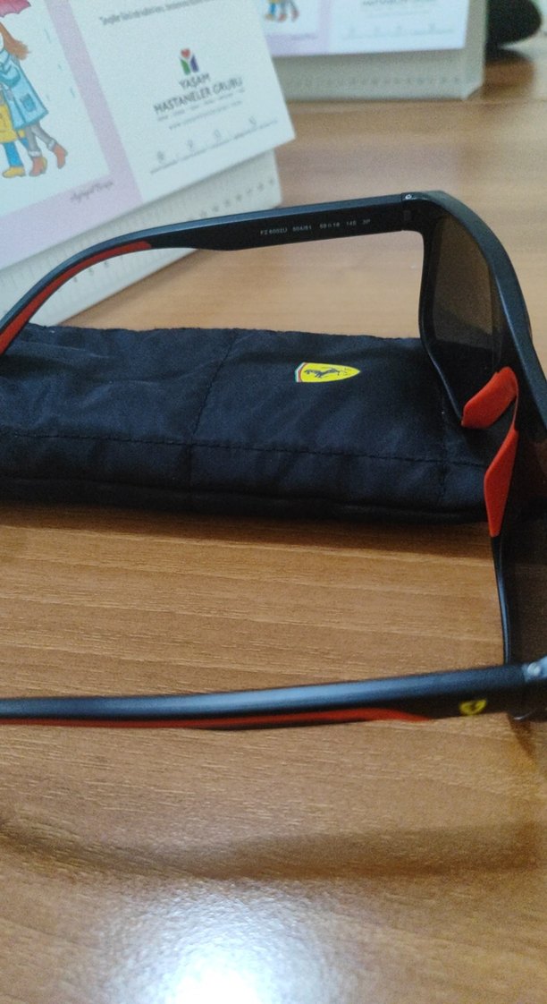 Erkek  siyah Kırmızı Minimalist Gözlük - Görsel 5