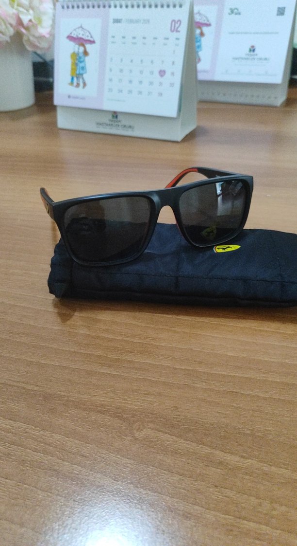 Erkek  siyah Kırmızı Minimalist Gözlük - Görsel 2