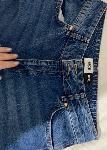 xl Beden Kadın Mavi Bol Kesim Kot Pantolon