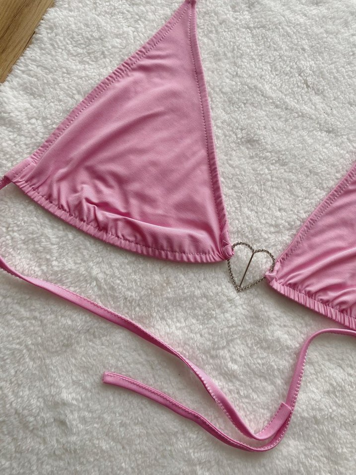 Pembe Zincir Detaylı Göğüs Aksesuarı - Görsel 4