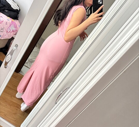 Beyoğlu Butik Pembe Kalem Elbise