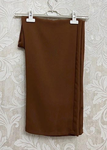 Uzun Kollu Kahverengi Nakışlı Tunik - Görsel 3