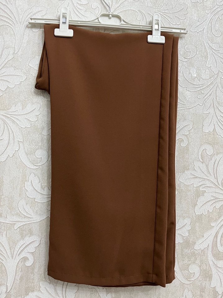 Uzun Kollu Kahverengi Nakışlı Tunik - Görsel 2