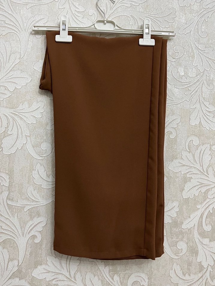 Uzun Kollu Kahverengi Nakışlı Tunik - Görsel 3