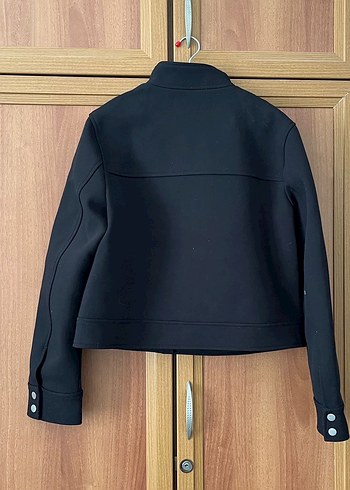Zara Siyah Fermuarlı Kadın Ceket - Görsel 4