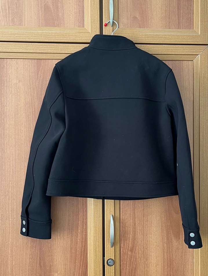 Zara Siyah Fermuarlı Kadın Ceket - Görsel 4