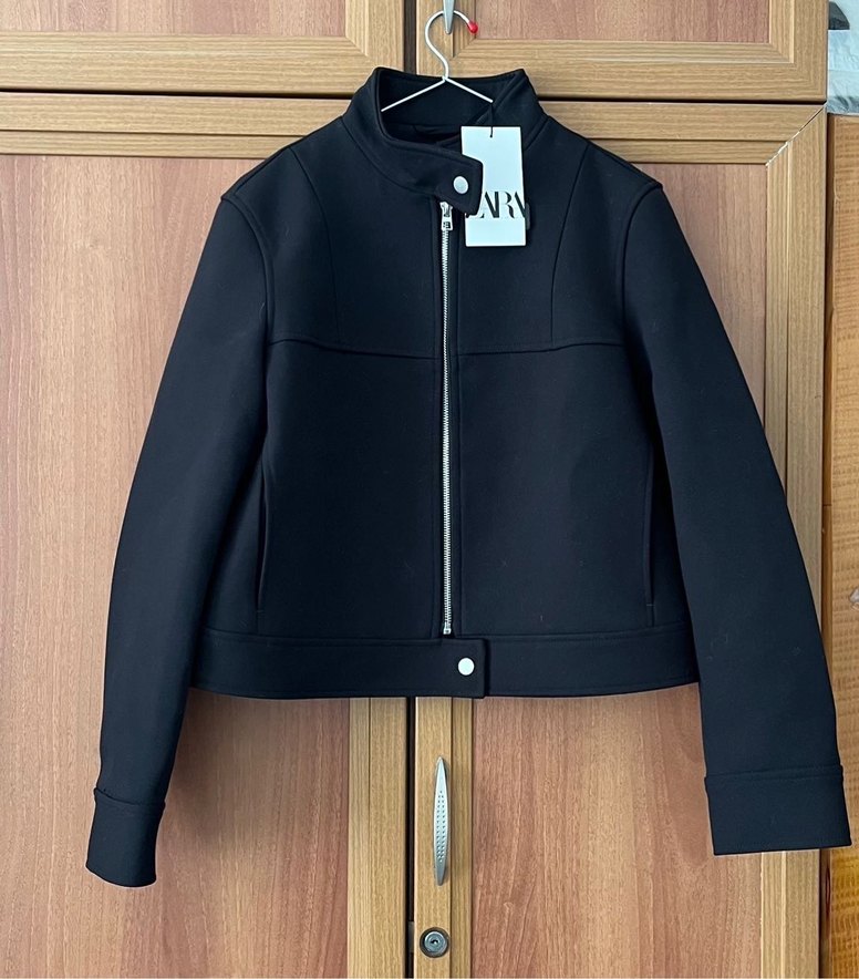 Zara Siyah Fermuarlı Kadın Ceket - Görsel 2