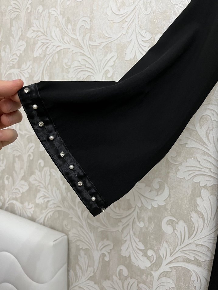 Boncuk İşlemeli Siyah Uzun Kollu Tunik - Görsel 3