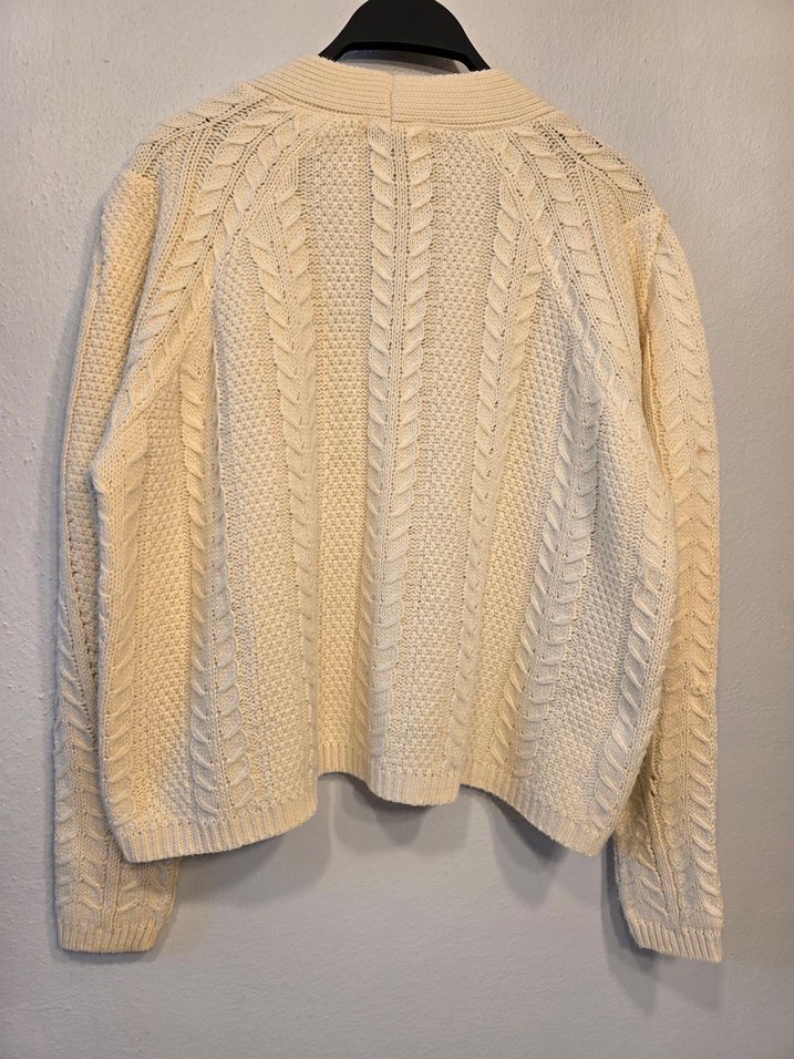 Stradivarius Bej V Yaka Örgü Kadın Hırka - Görsel 3