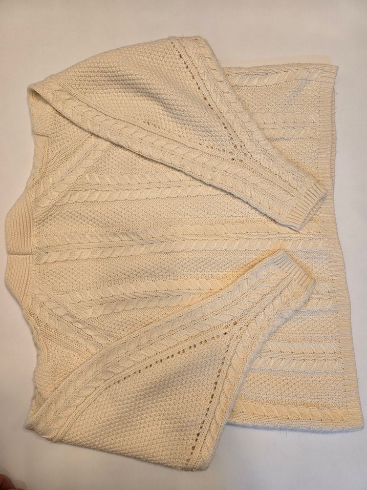 Stradivarius Bej V Yaka Örgü Kadın Hırka - Görsel 5