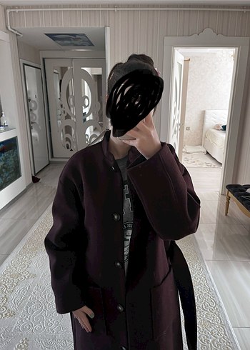 Zara  Kuşaklı Uzun Kaban - Görsel 12