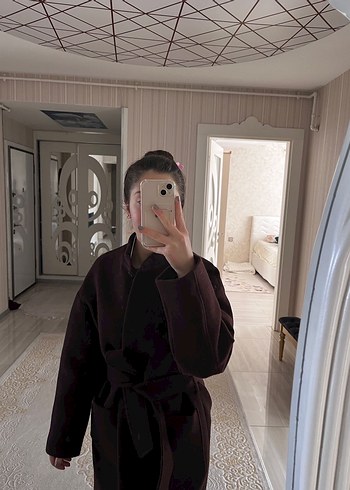 Zara  Kuşaklı Uzun Kaban - Görsel 11