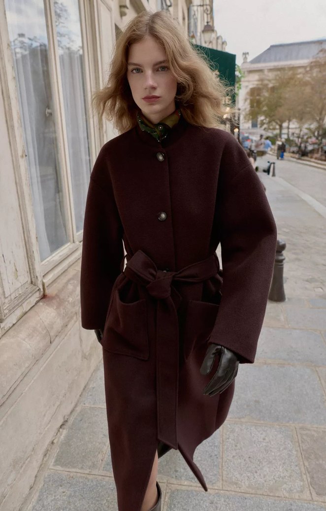 Zara  Kuşaklı Uzun Kaban - Görsel 3