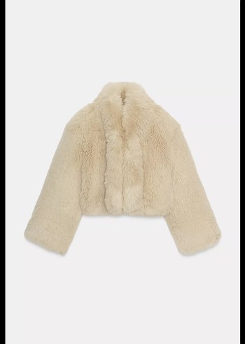 Zara Bej Kürklü Uzun Kollu Kadın Ceket - Görsel 6