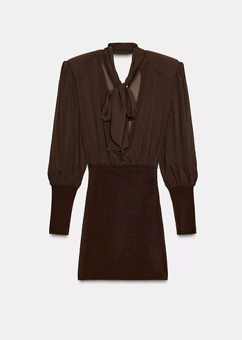 zara kısa kombine elbise - Görsel 4