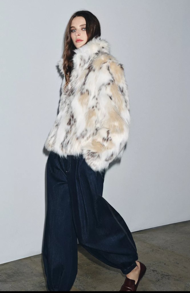 Zara  Kürk Ceket - Görsel 2