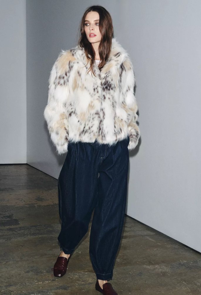 Zara  Kürk Ceket - Görsel 5