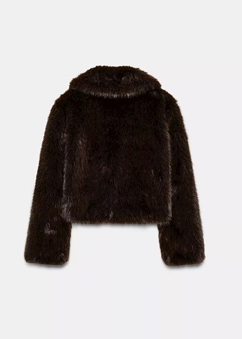 Zara Kahverengi Suni Kürk - Görsel 9