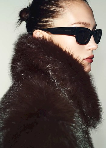 Zara Kahverengi Suni Kürk - Görsel 6