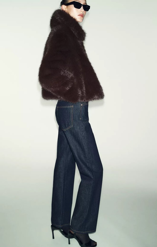 Zara Kahverengi Suni Kürk - Görsel 3