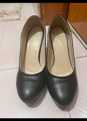 Siyah Modern Klasik Stiletto Kadın Topuklu Ayakkabı - Görsel 2