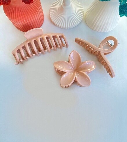 3 adet pembe toka