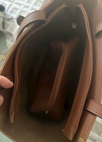 Kahverengi Deri Kadın Çanta - Görsel 2