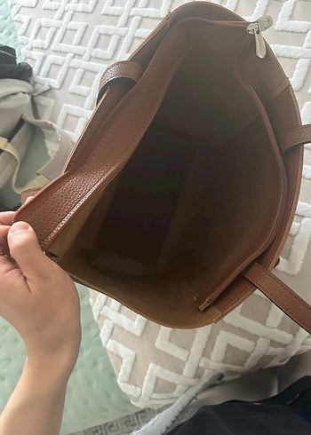 Kahverengi Deri Kadın Çanta - Görsel 4
