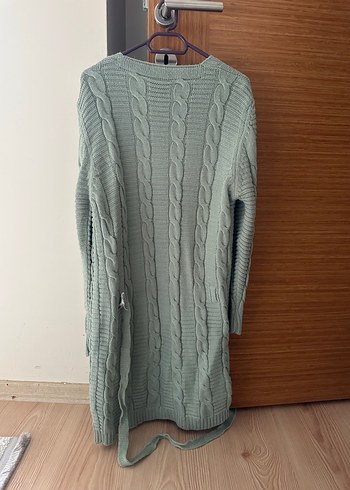 Bohem Gri Uzun Örgü Hırka - Görsel 3