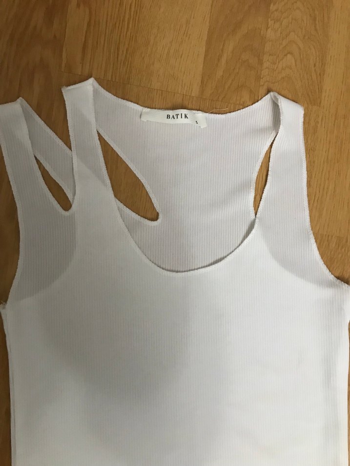 Mini kısa boy kot denim şort ve crop H&M - Görsel 4