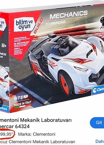 Beden Renk Clementoni Beyaz Gri Mekanik Süper Araba Oyuncak